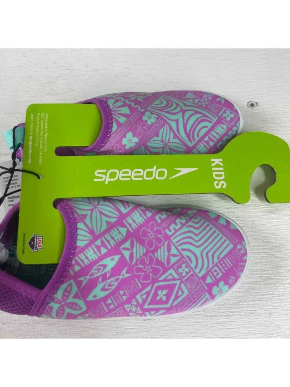 Speedo Kids Splash & Sun Bootie Water Shoes XL 11-12 Neon Violet New UV Protecti